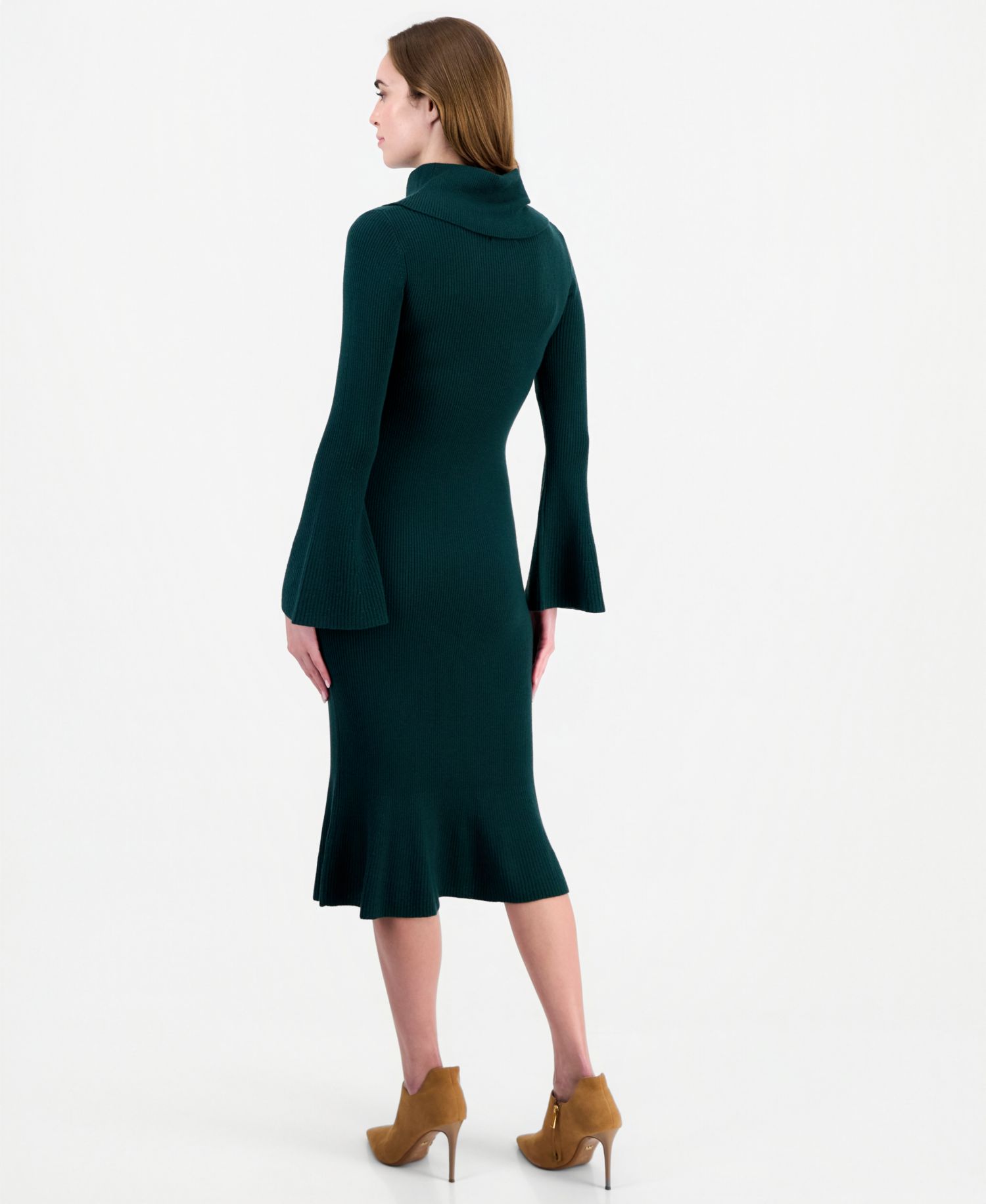Women's Lucia Merino Wool Cowl Neck Midi Sweater Dress