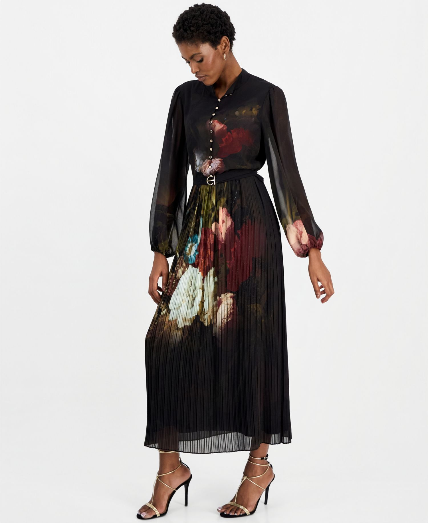Women's Adira Floral Long-Sleeve Midi Dress