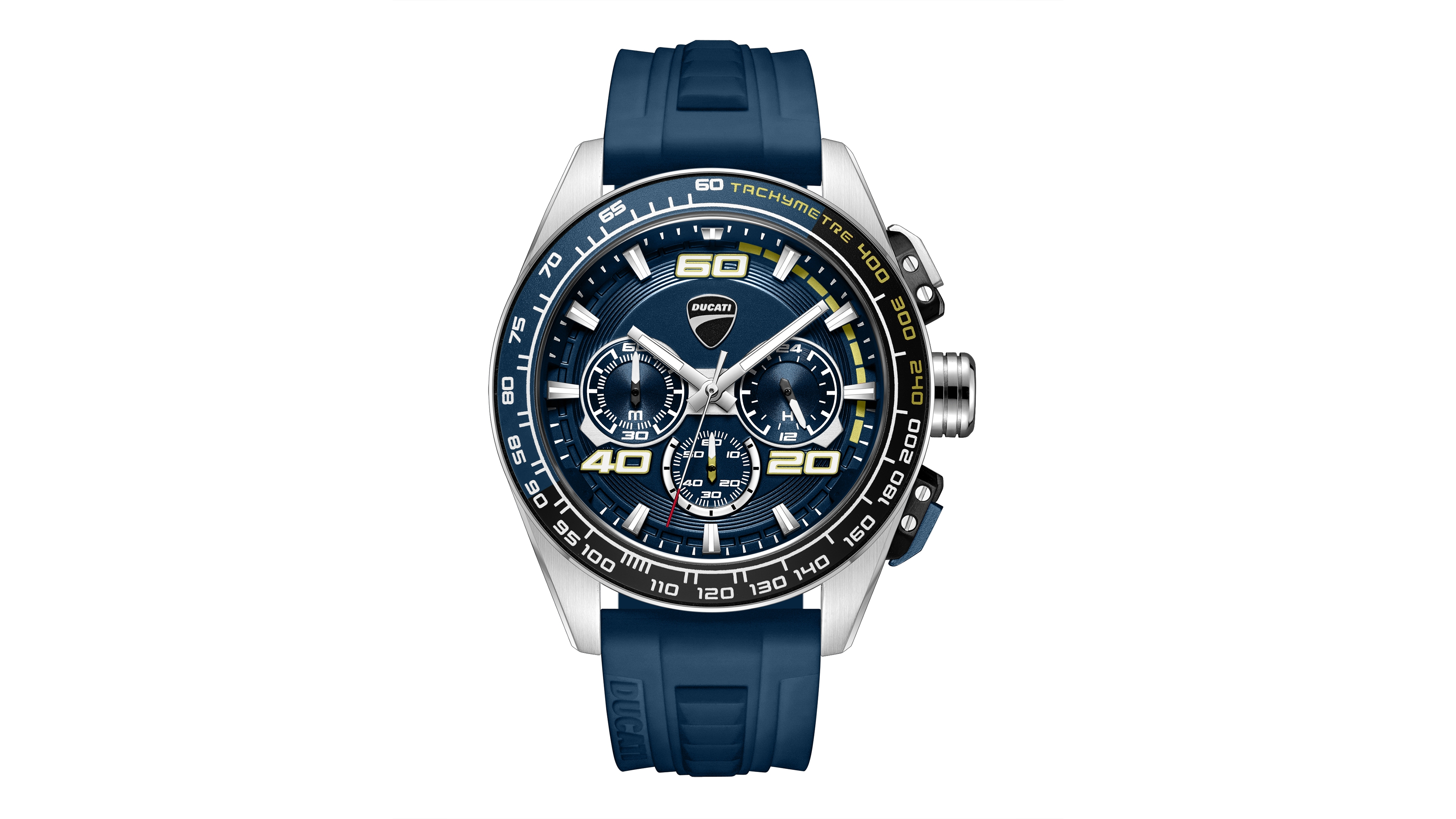 Ducati Corse Men's Quartz Chronograph Blue Silicone Strap Watch 44mm