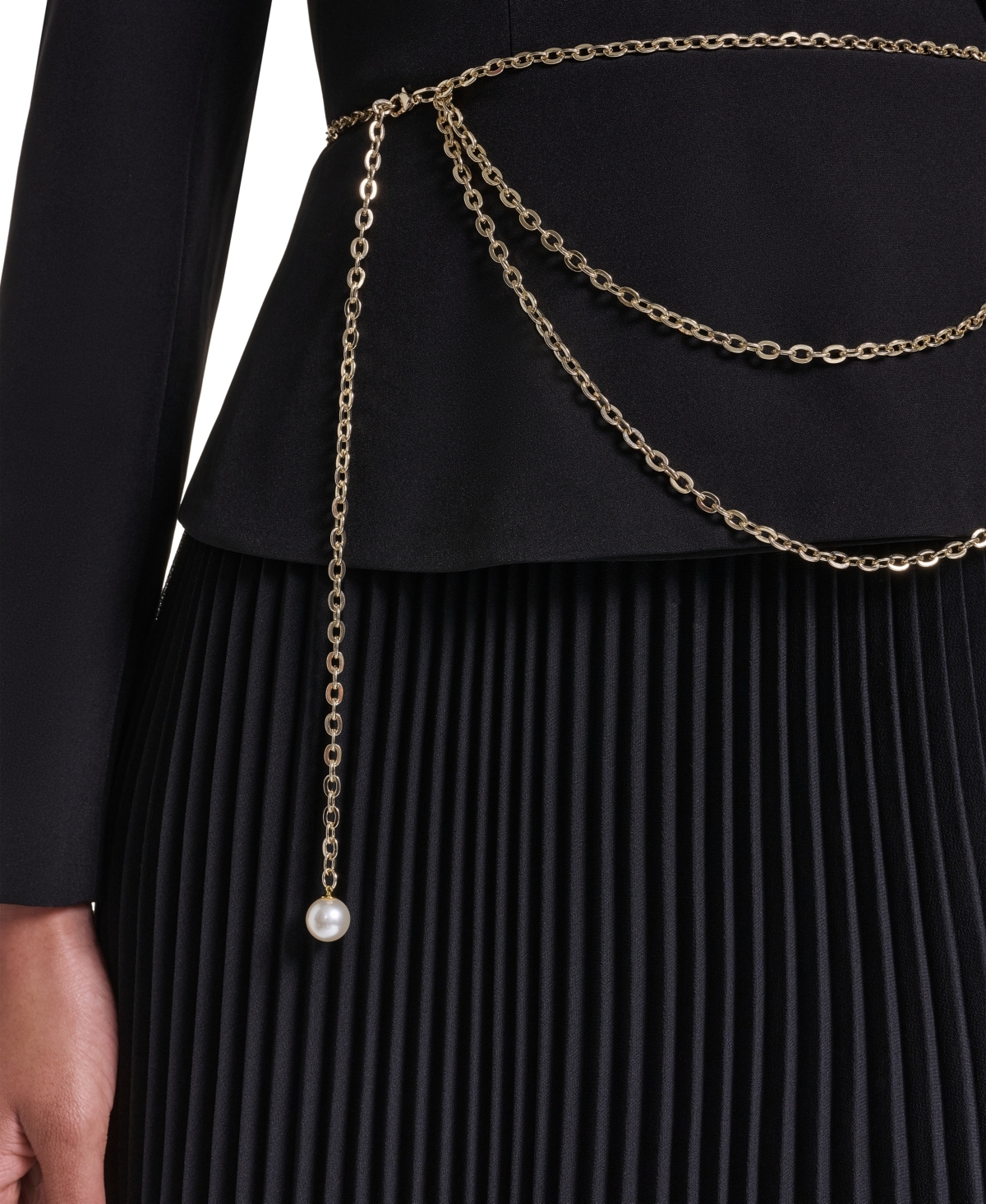 Karl Lagerfeld Paris Women's Floor-Length Tuxedo-Inspired Gown