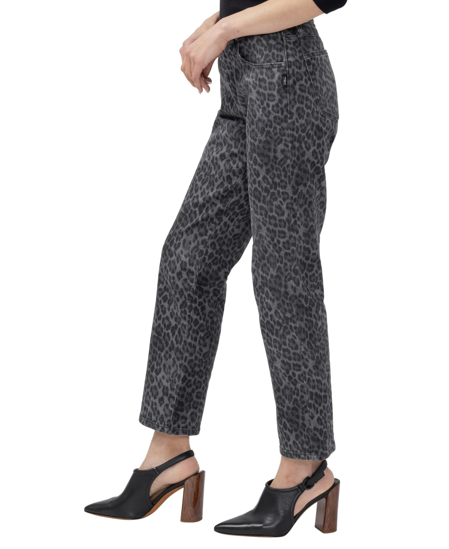 Women's Chelsea Straight Low-Rise Leopard-Print Jeans