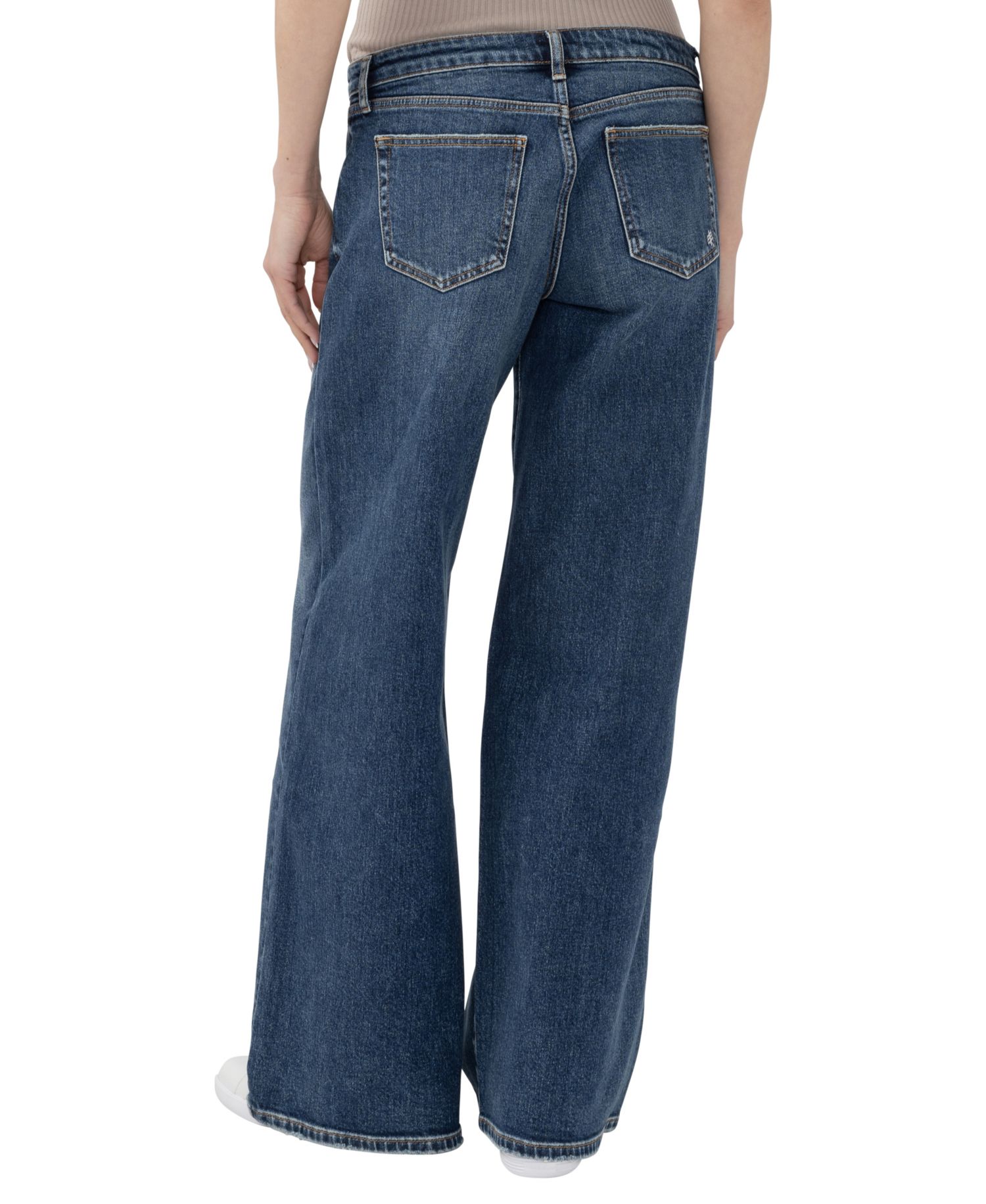 Women's Low 5 Baggy Wide Cotton-Blend Jeans