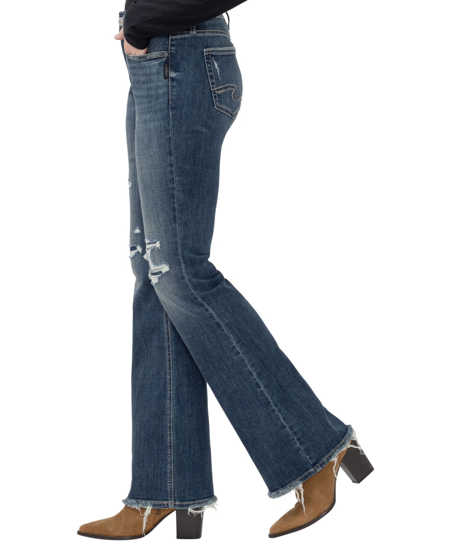 Women's Suki Distressed Mid-Rise Bootcut Jeans