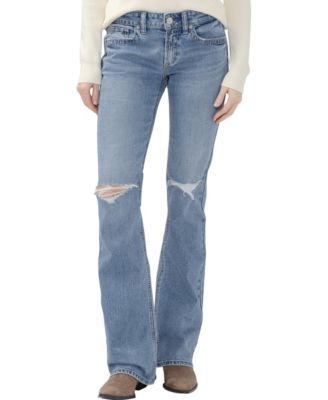 Women's Suki Low-Rise Distressed-Knees Bootcut Jeans