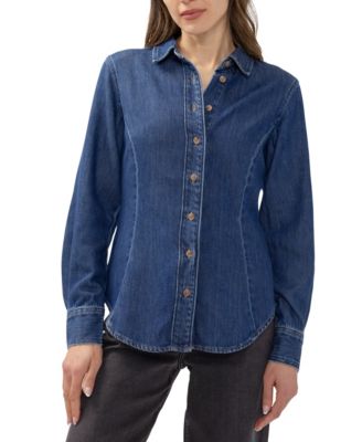 Women's Angie Denim Button-Up Long Sleeve Shirt