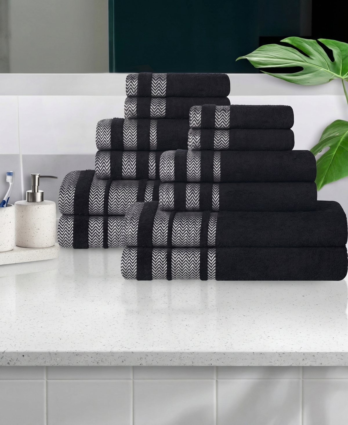 Superior Hays Cotton Absorbent Quick Dry -Piece Towel Set