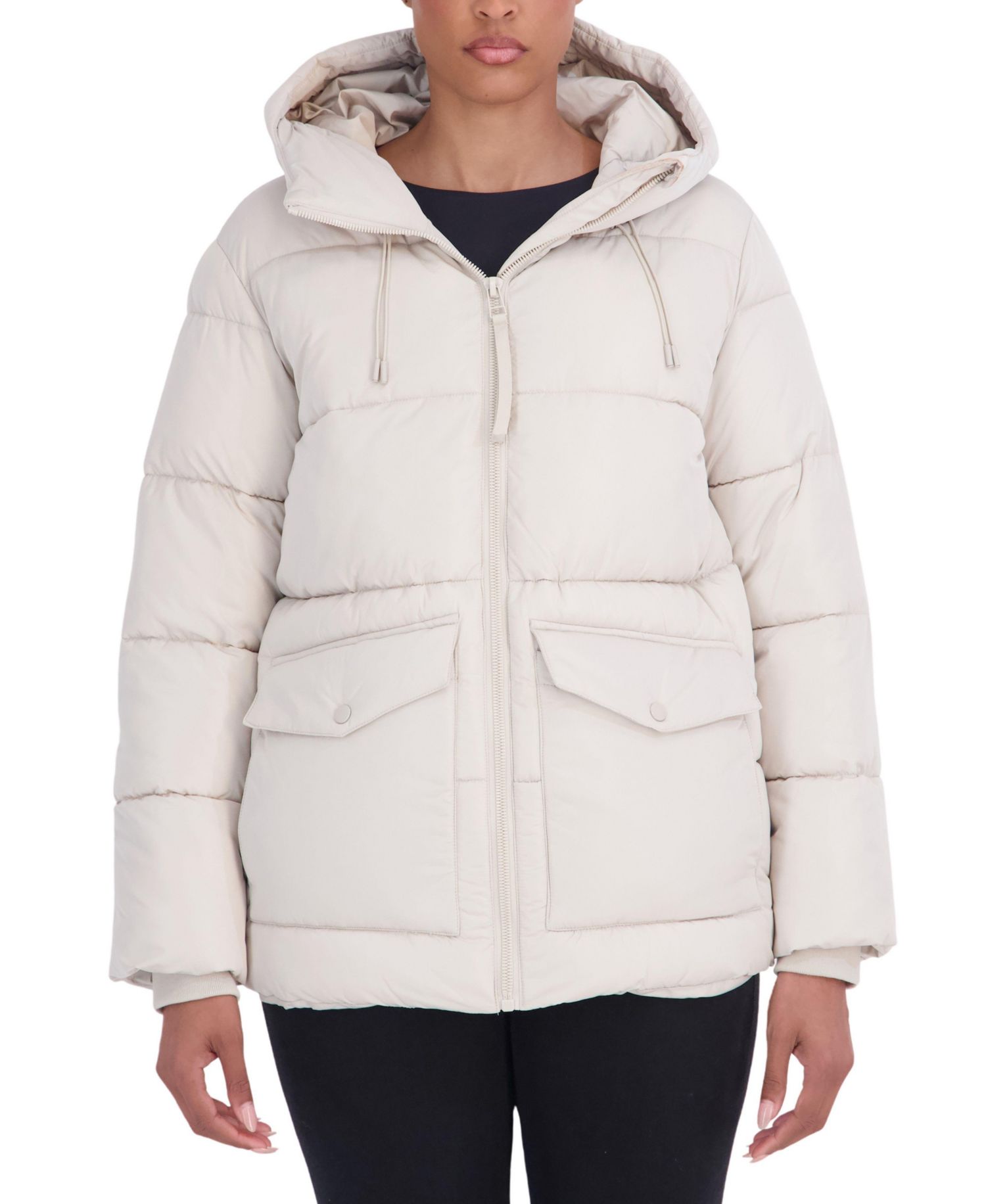 Women's Hooded Puffer Mid-Length Coat
