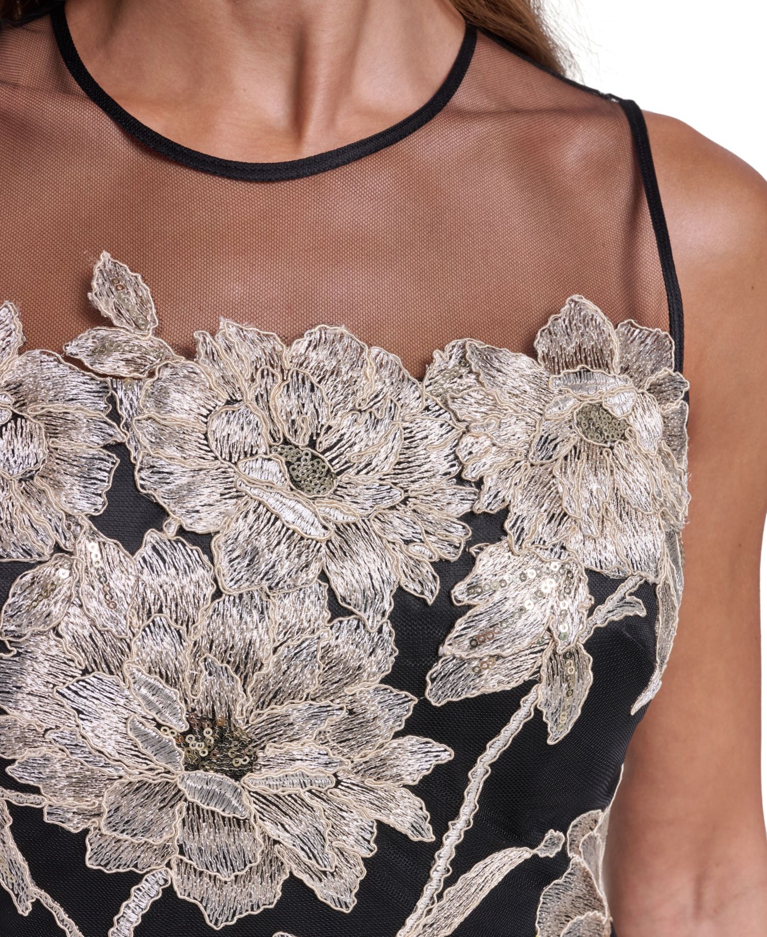 Women's Floral Lace A-Line Midi Dress