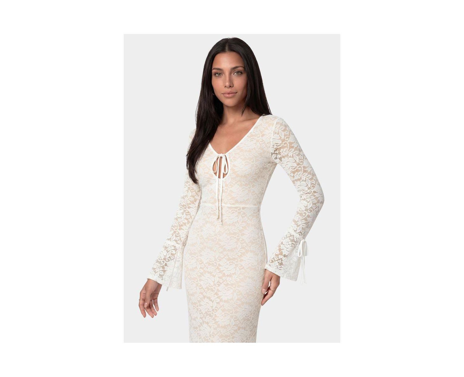 Women's Lace Floral-Print Midi Dress