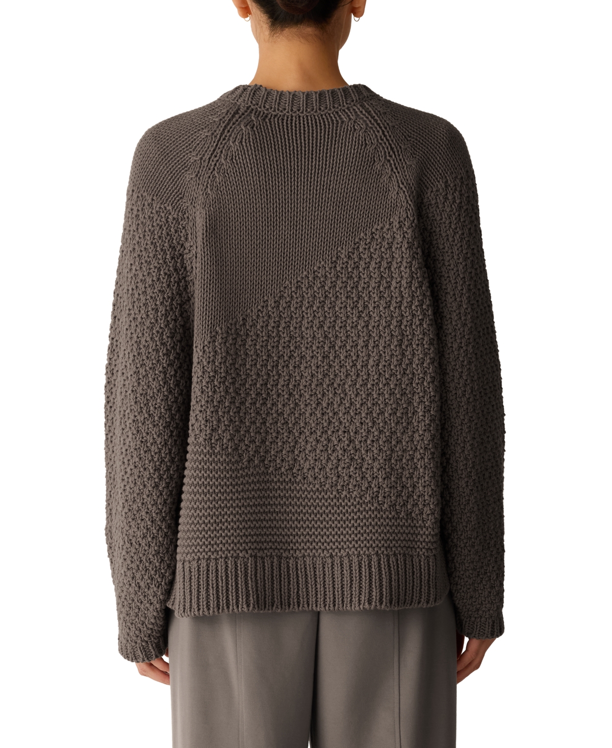 Eileen Fisher Women's Boxy-Fit Long-Sleeve Crewneck Sweater