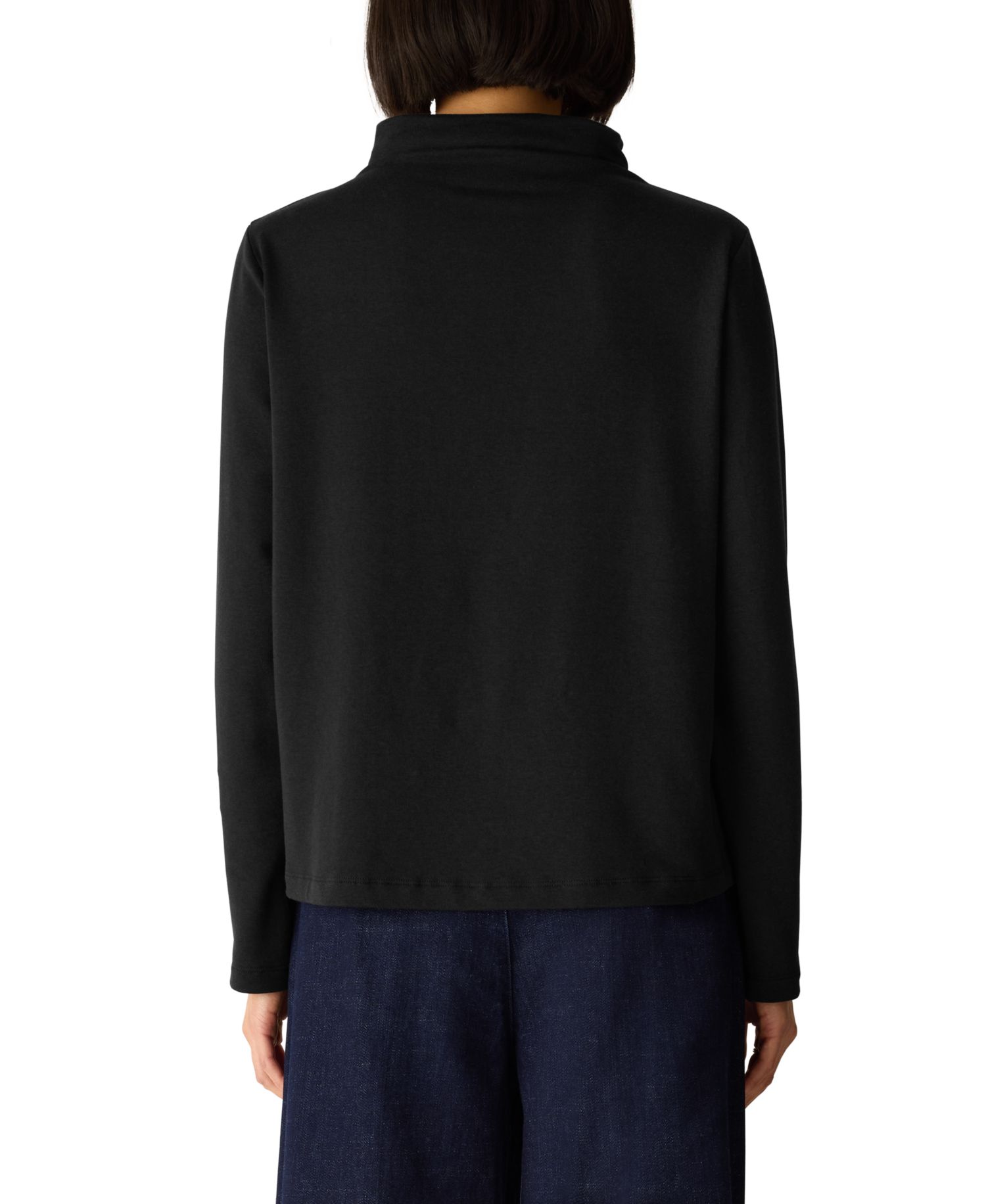 Women's Brushed-Fleecy Funnel Neck Long-Sleeve Top