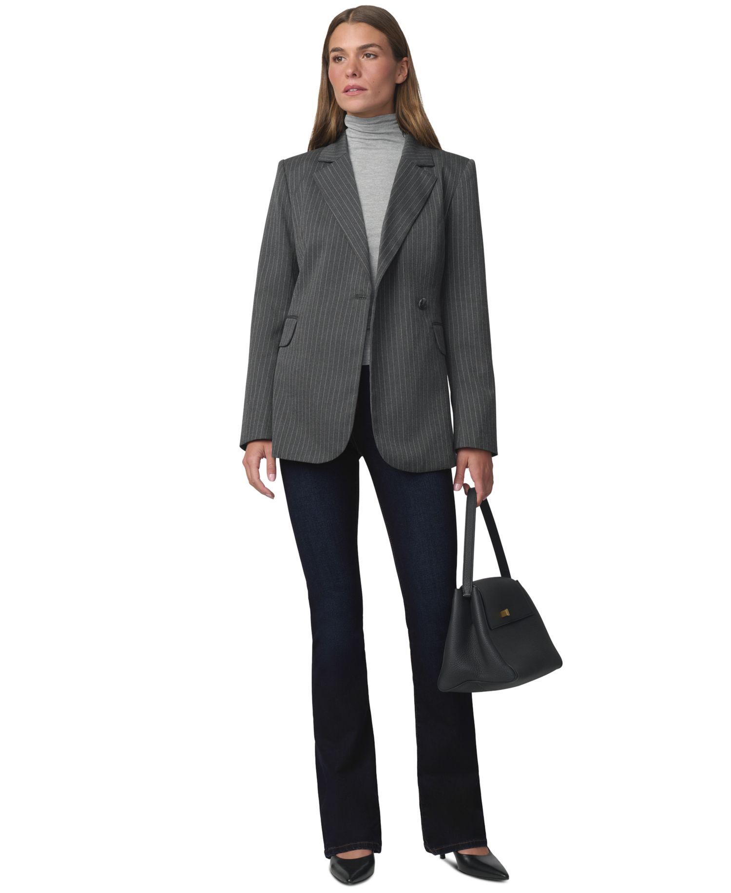 Women's Mecah Pinstripe Polyester/Wool-Blend Unlined Blazer