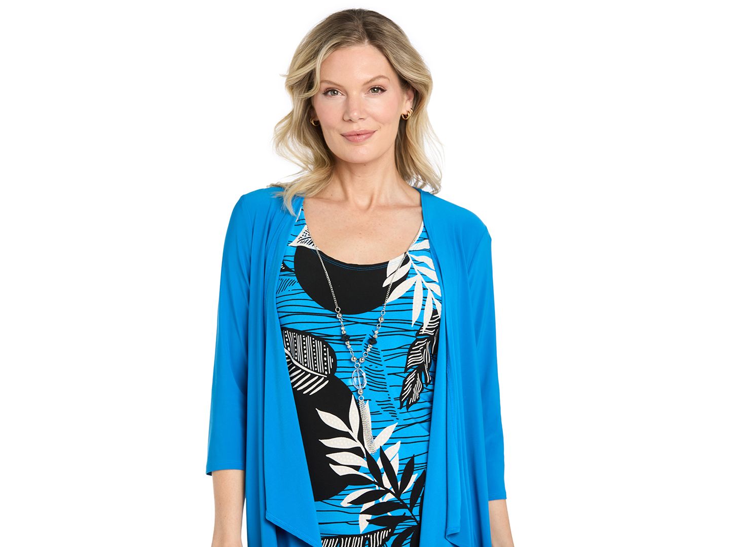 Женские платья R & M Richards Petite Scoop Neck A-Line Jersey Dress & Jacket Set, цвет: Кобальтовый — фото 3
