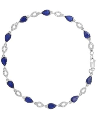 Sapphire (5-1/4 ct. t.w.) & Diamond (1/3 ct. t.w.) Bracelet in 14k White Gold