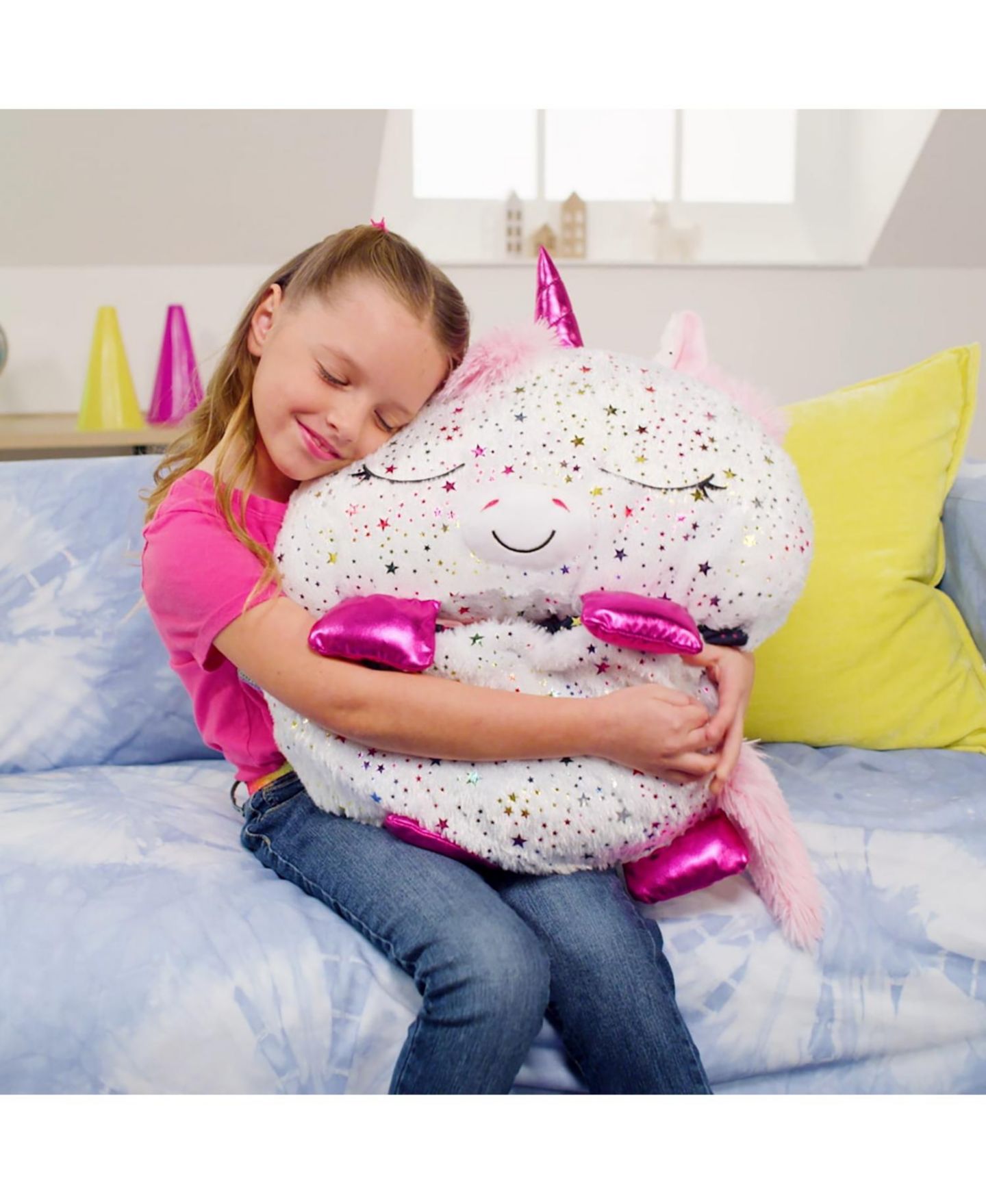 Детские мягкие игрушки Happy Nappers Shimmer Unicorn Medium Weighted Pillow and Sleepy Sack — фото 9