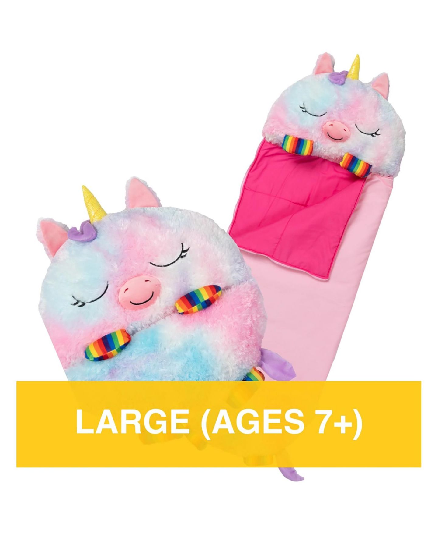 Детская мягкая игрушка Happy Nappers Rainbow Unicorn Large Pillow-and-Sleeping-Bag Weighted Plush — фото 6