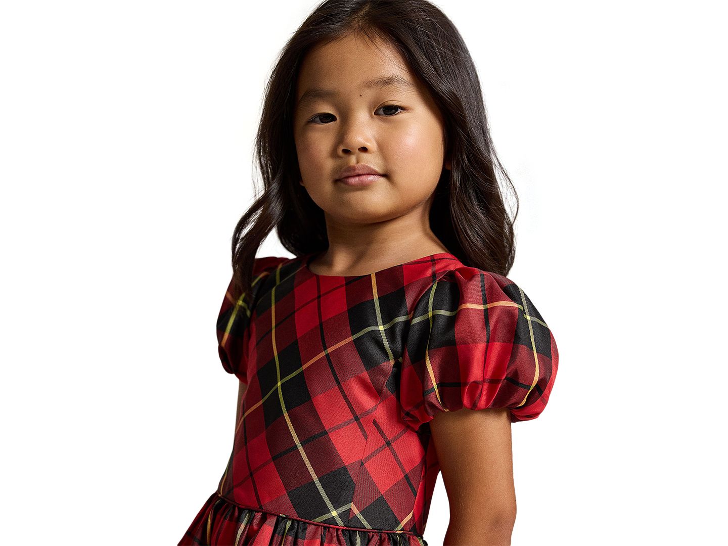 Платье Polo Ralph Lauren Plaid Short-Sleeve Taffeta Dress для девочек, цвет: Красный / Чёрный разноцветный — фото 3