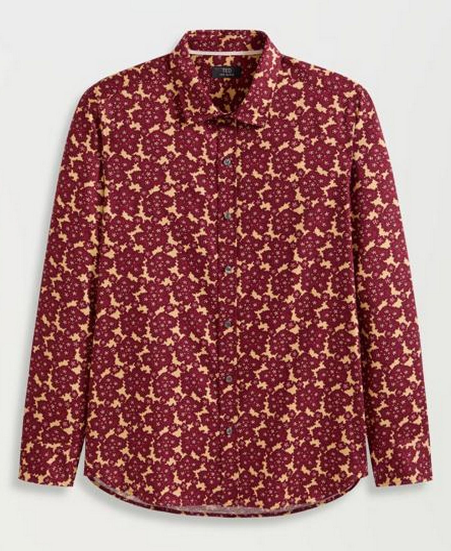 Мужская рубашка Ted by Ted Baker Lancaster Printed Classic-Fit, цвет: Красный — фото 5