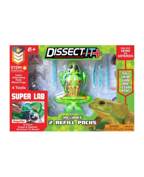 Детские игрушки Dissect-It Deluxe Super Frog Lab Realistic Dissection Science Kit, Ages 6+