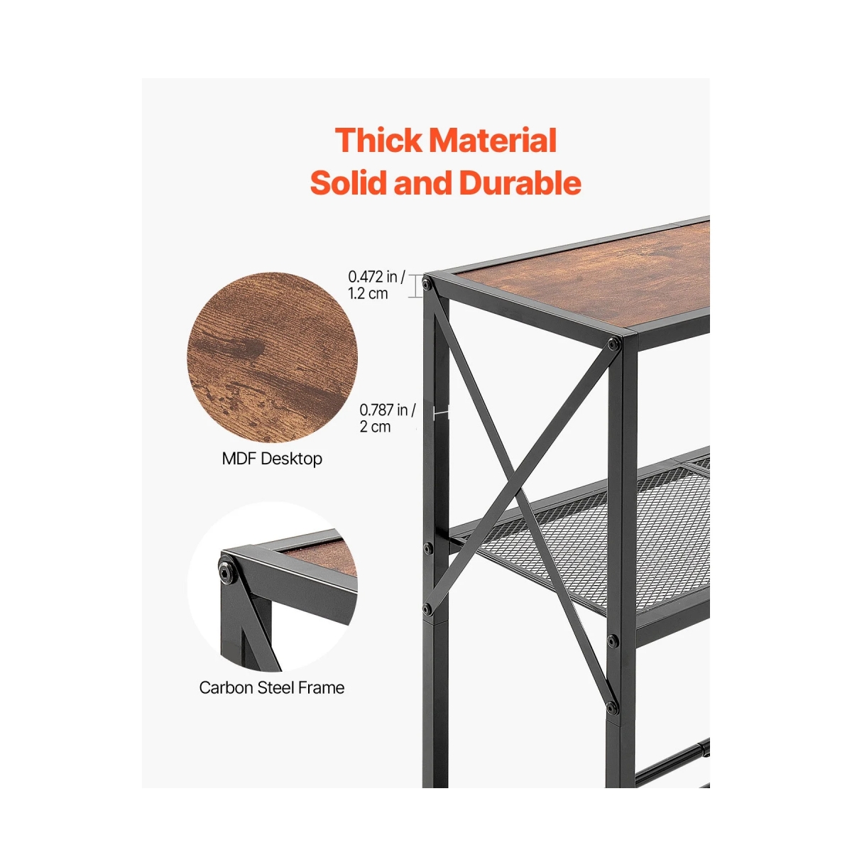 Slickblue 41.7-In Narrow Console Table with 3-Tier Storage Shelves