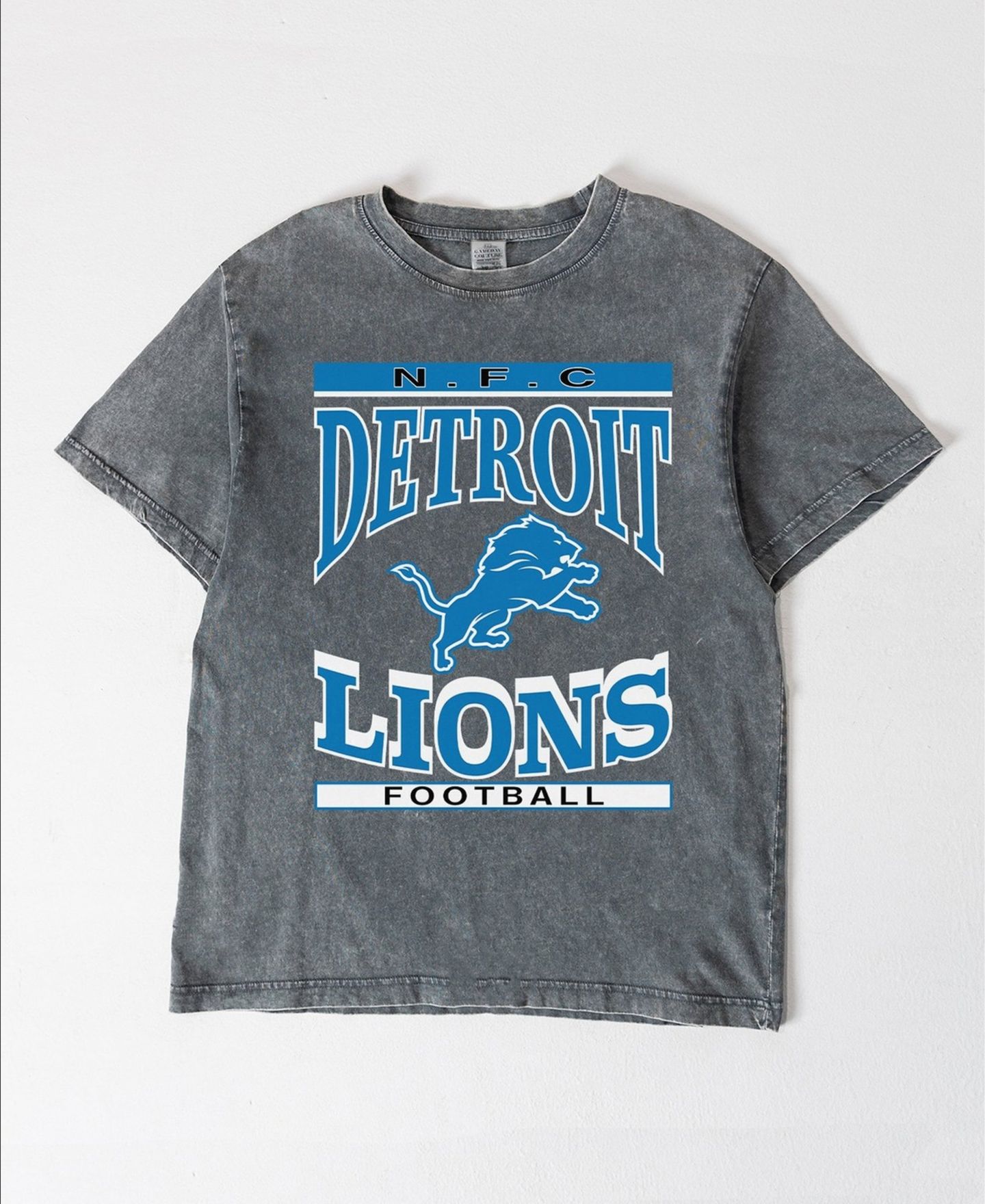 Женская футболка Gameday Couture Gray Detroit Lions Oversized Classic Grind Washed — фото 3