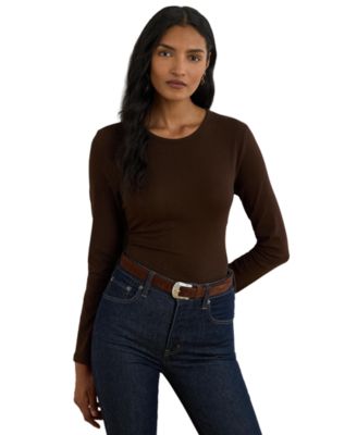 Cotton-Blend Long-Sleeve Top
