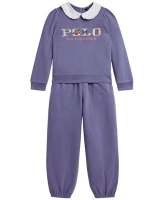 Girls' 2T-6X Logo Fleece Sweatshirt and Pants, 2-Piece Set