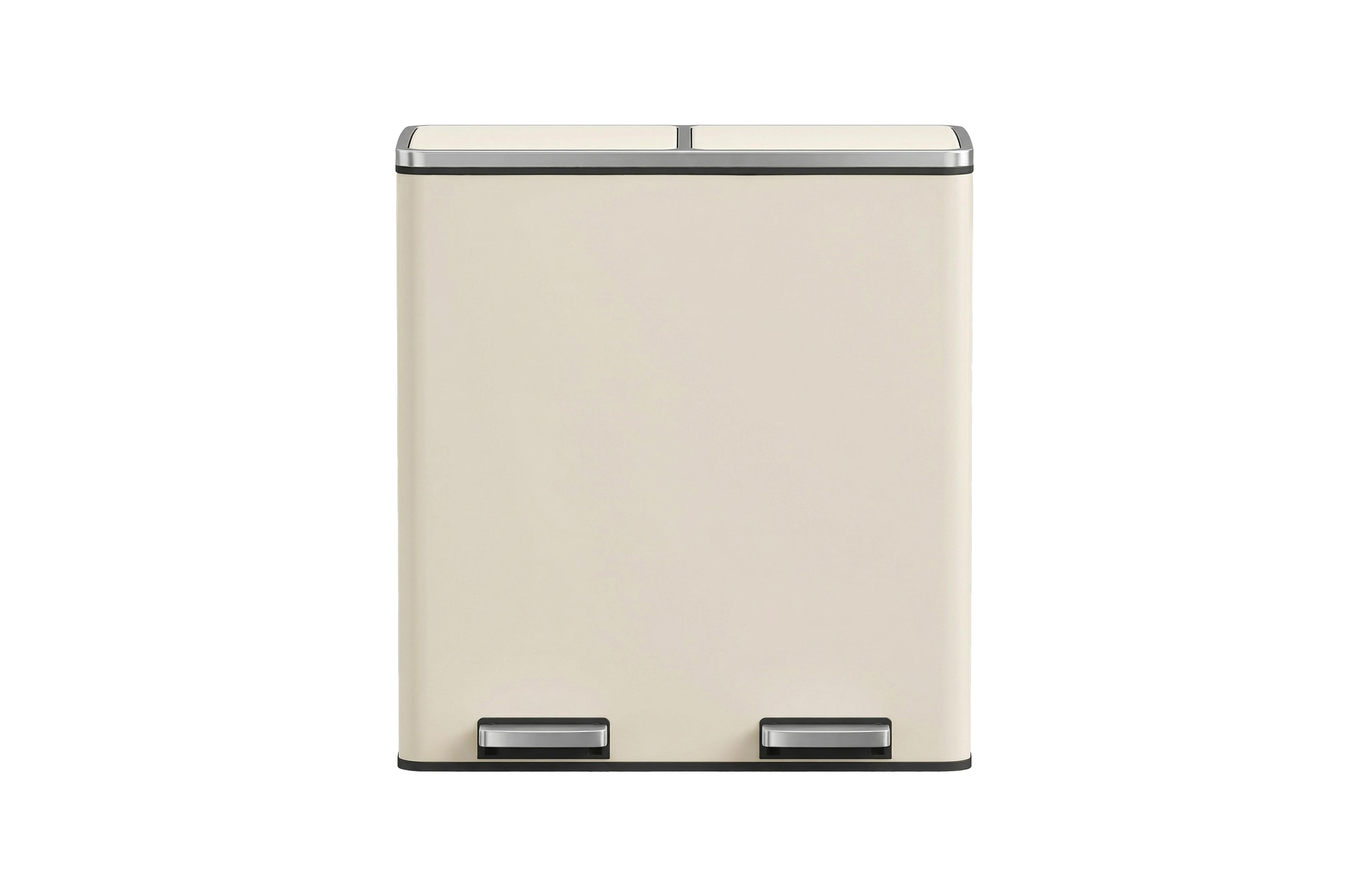 SongmicsHome Garbage Can, 2 x 10.6 Gallon Double-Compartment Trash Can for Kitchen, Inner Buckets and Lids