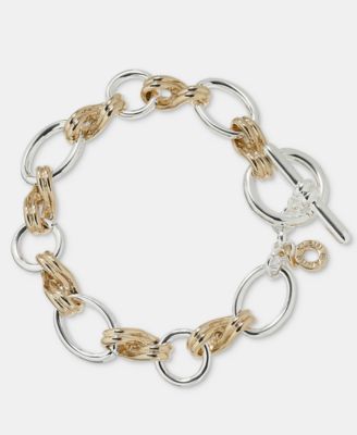 Two-Tone Twisted Interlinking Flex Bracelet