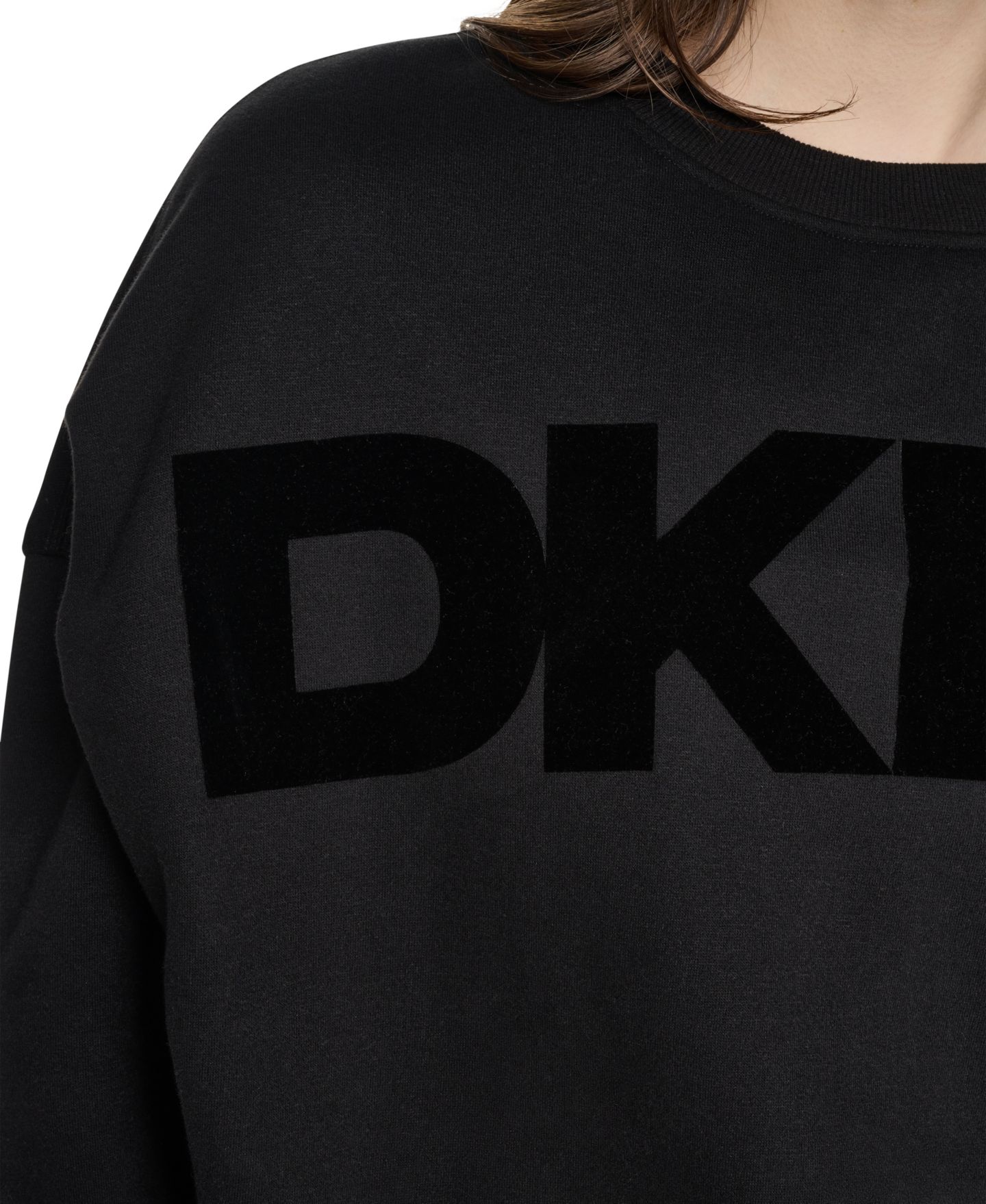 Женская толстовка DKNY Sport Oversized Graphic Blouson-Sleeve Pullover, цвет: Чёрный — фото 6