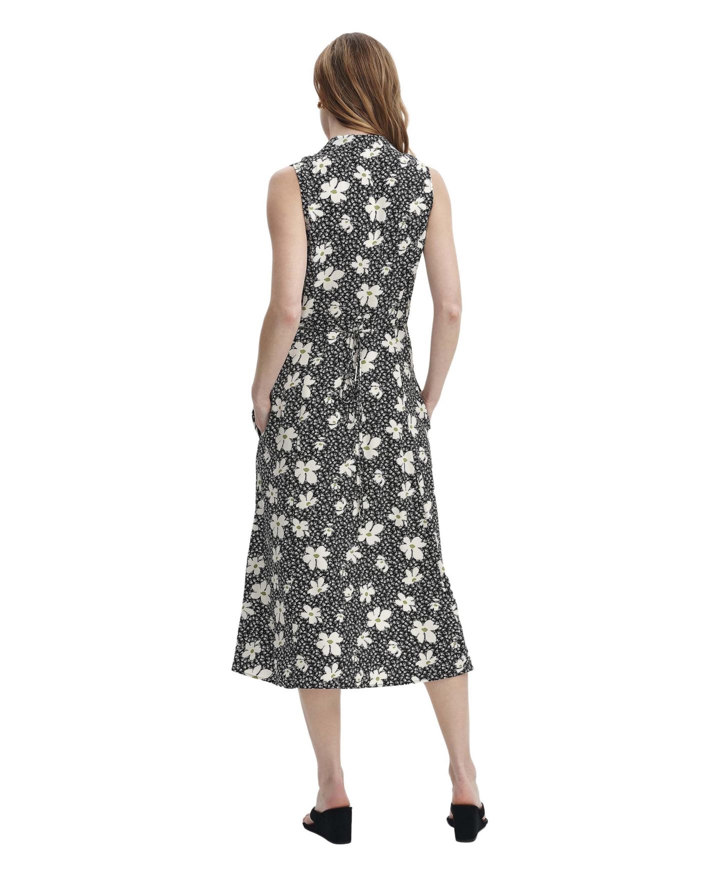 Женское платье Finery London Beatrice Midi Floral-Print Shirt Dress with Pockets, цвет: Чёрный — фото 3