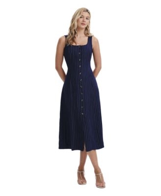 Women's Jillian Stripe Square Neck A-Line Dress