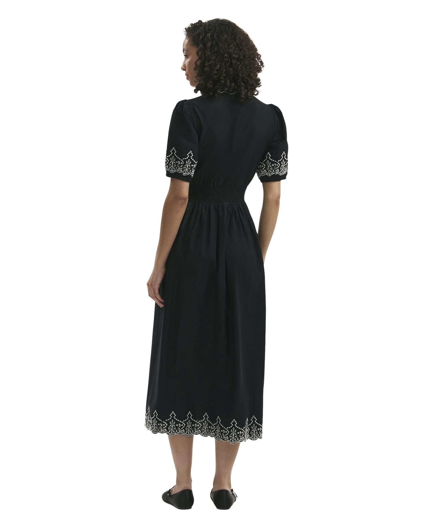 Women's Arianna Embroidered Puff-Sleeve Midi Dress