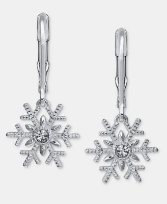 Crystal Snowflake Drop Earrings