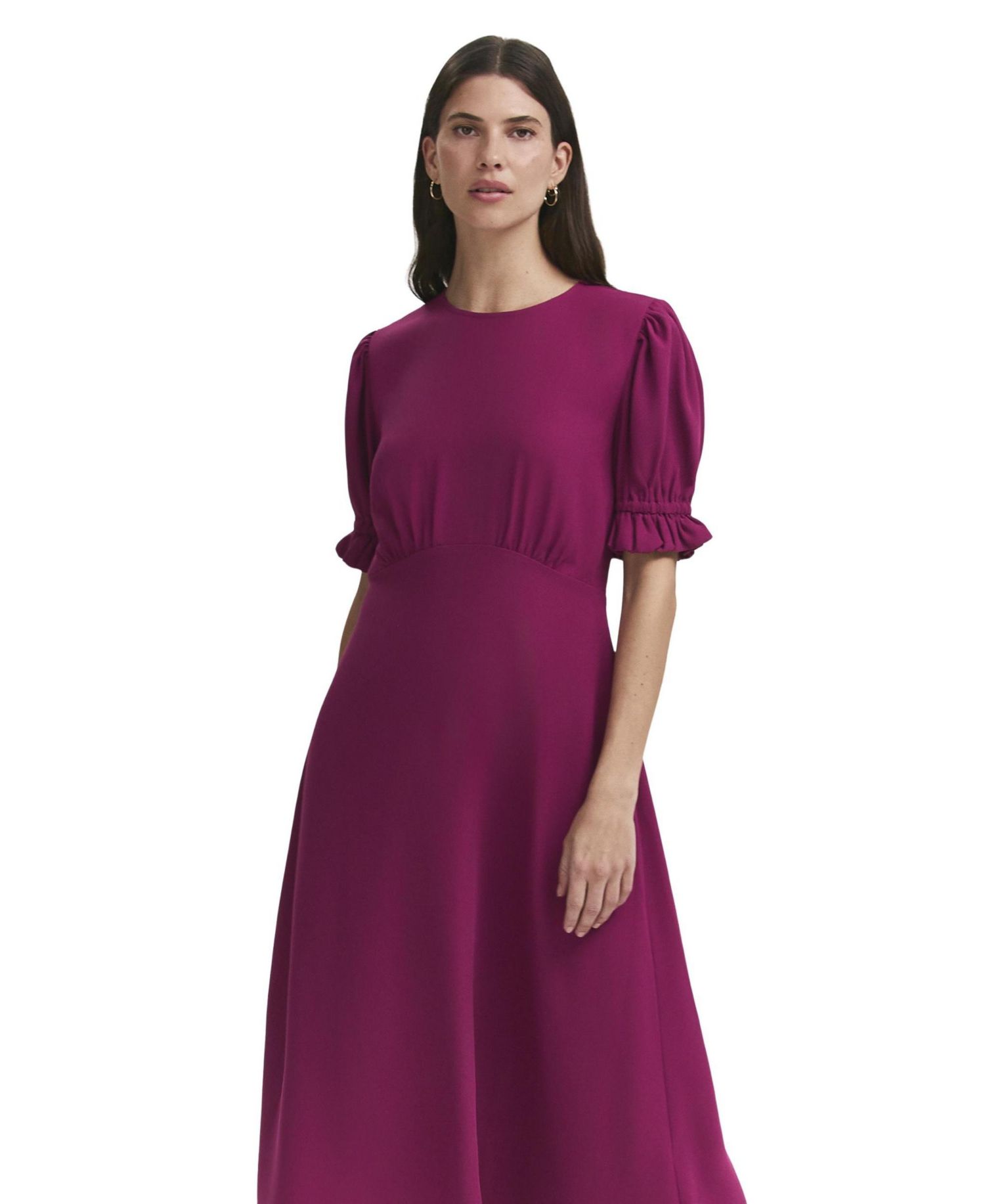 Women's Mela Chiffon Midi Crew-Neck Dress