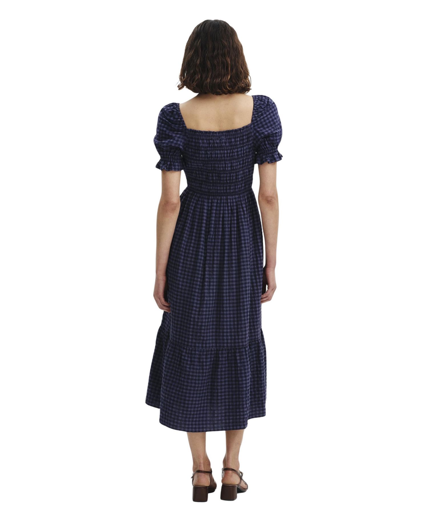 Women's Dawn Short-Sleeve Gingham Midi Dress
