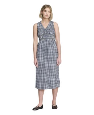 Women's Hadlee Gingham Shirred V-Neck Midi Dress