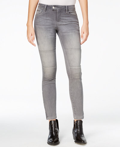 Armani Exchange Grey Wash Moto Skinny Jeans