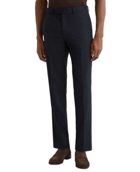 Мужские брюки REISS Graduate Tailored-Fit Flat-Front Suit, цвет: Тёмно-синий