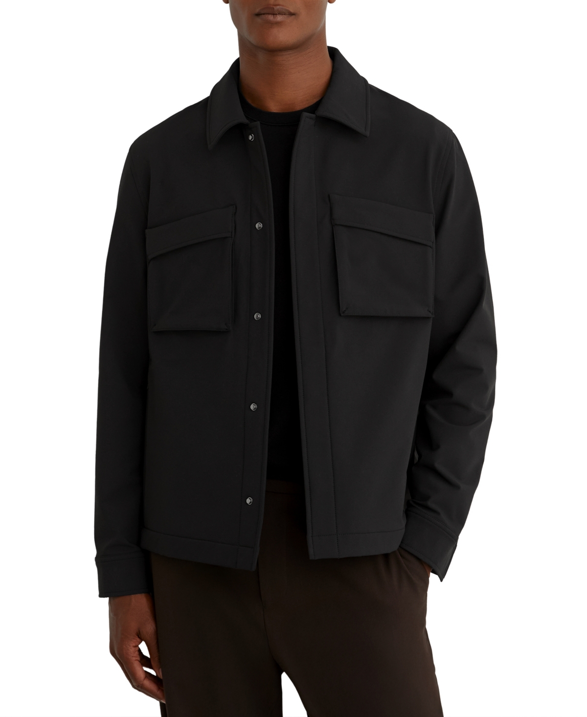 Reiss Men's Divide Utilitarian Soft-Fleece Lined Twin-Pocket Overshirt