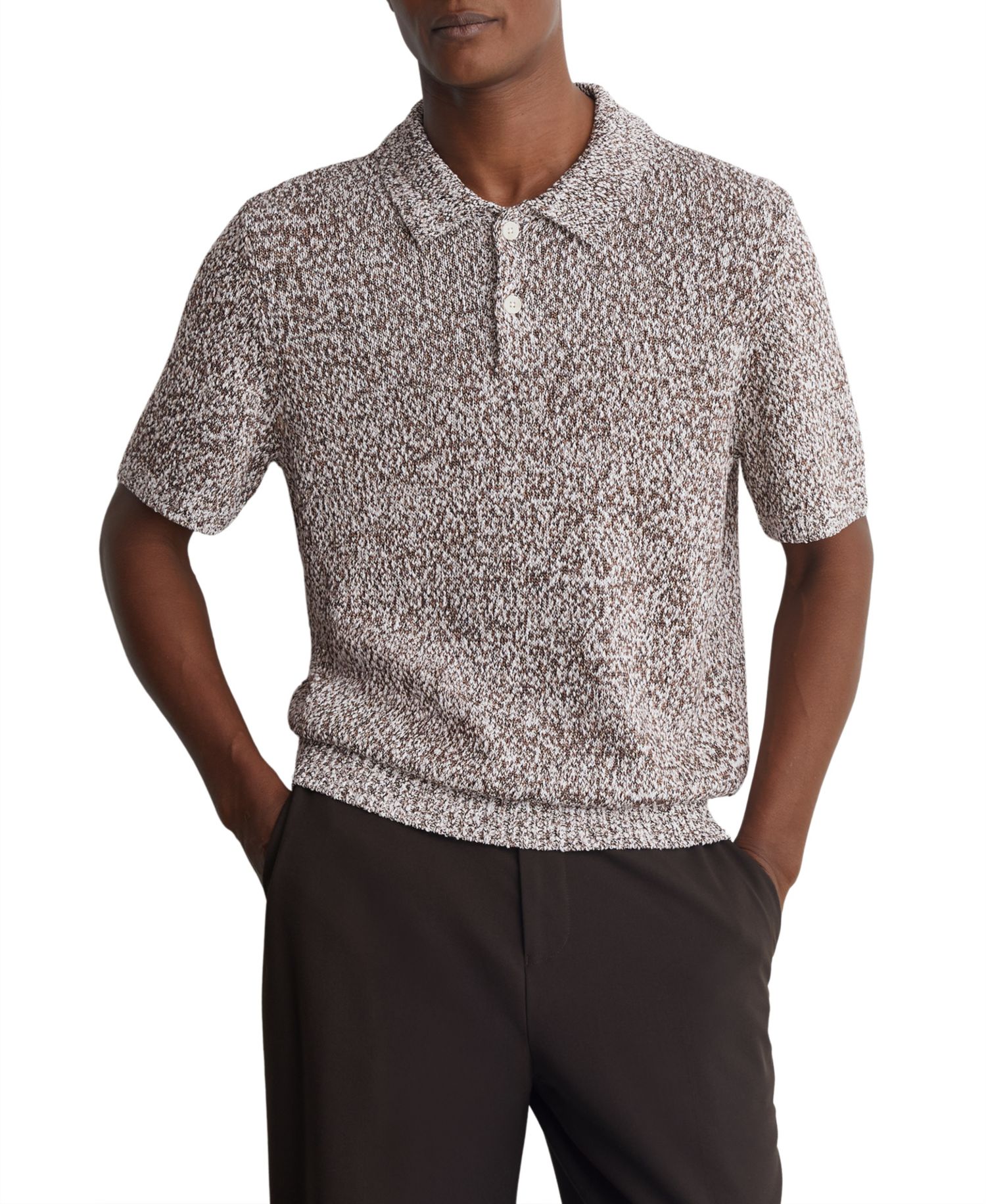 Men's Marco Relaxed-Fit Marled Cotton-Blend Polo Shirt