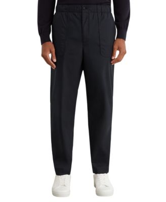 Men's Snap Flat-Front Tapered Stretch Cotton-Blend Pants