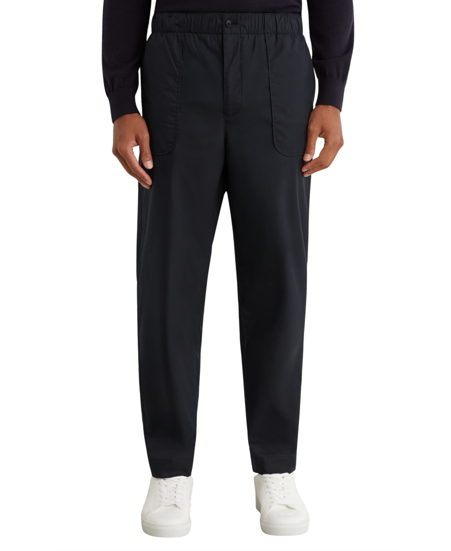 Men's Snap Flat-Front Tapered Stretch Cotton-Blend Pants