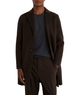 Men's Knight Single-Breasted Wool-Blend Brushed Overcoat