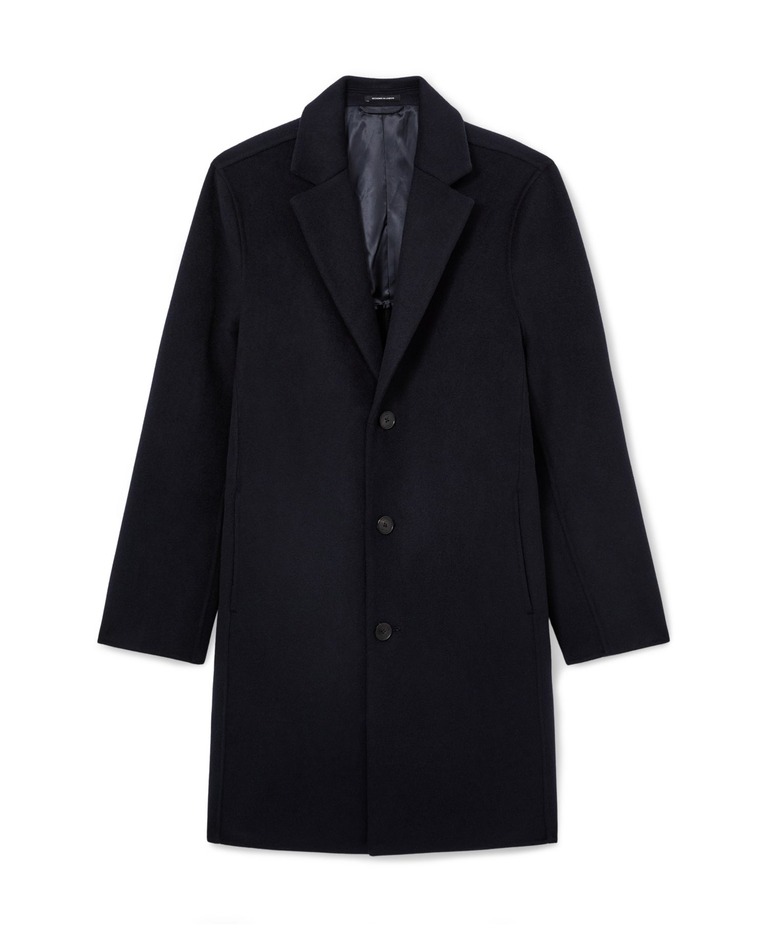 Men's Knight Single-Breasted Wool-Blend Overcoat