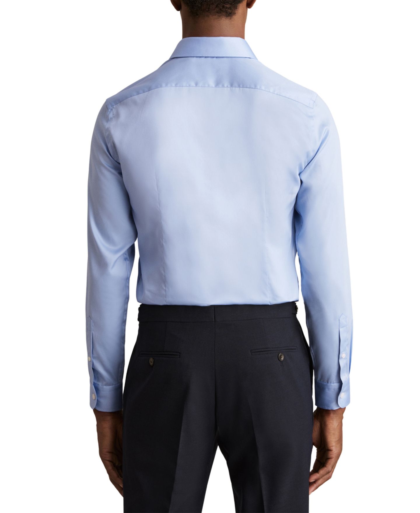 Мужская рубашка REISS Remote Slim-Fit Cutaway-Collar Cotton-Satin Dress Shirt — фото 2