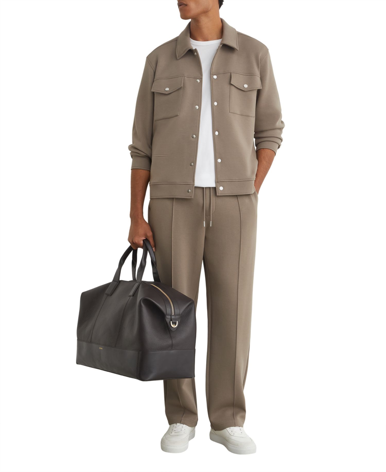 Men's Thom Sueded Interlock Jersey Regular-Fit Overshirt