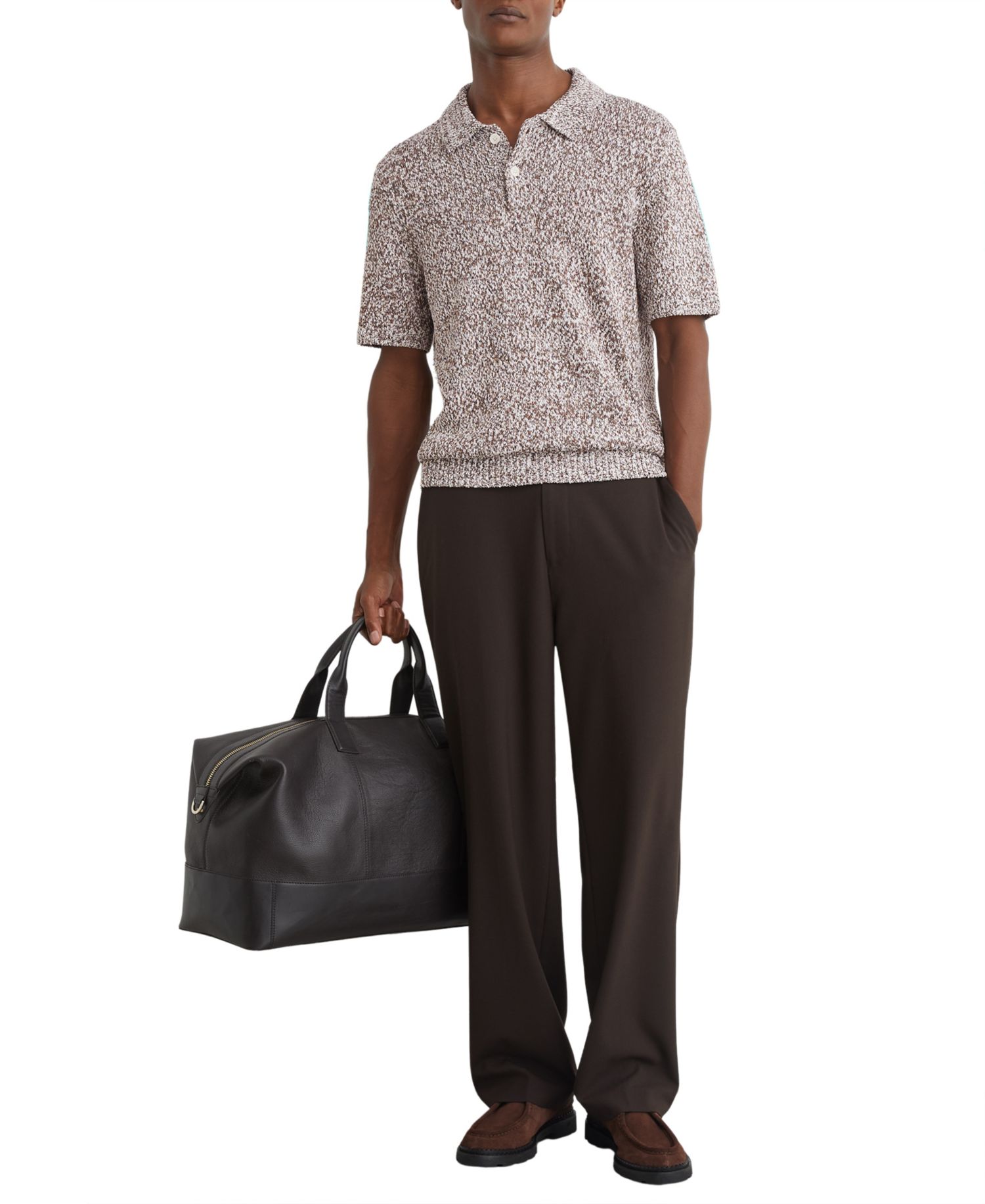 Men's Marco Relaxed-Fit Marled Cotton-Blend Polo Shirt