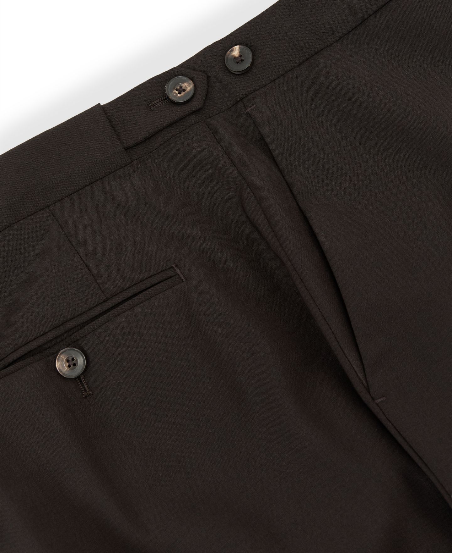 Мужские брюки REISS Dream Side-Adjuster Tailored-Fit Wool-Blend, цвет: Шоколадный коричневый — фото 4