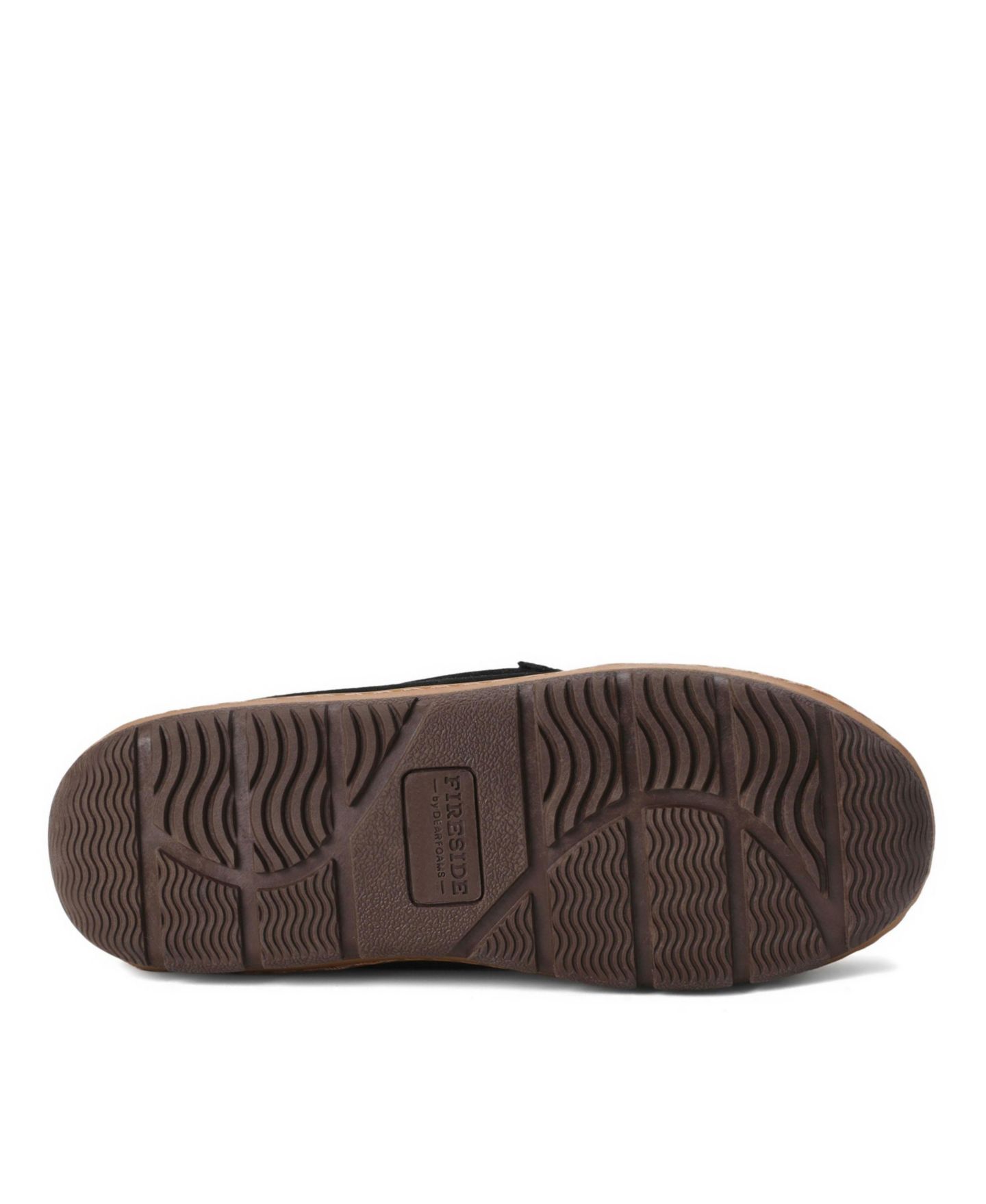 Мужские тапочки Dearfoams Fireside by Melbourne Rugged Loafer Water-Resistant Genuine Suede Slippers, цвет: Чёрный — фото 7
